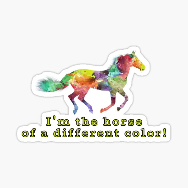 Vista previa del artículo con la obra «¡Soy el caballo de un color diferente!», diseñado y vendido por BeFadDesigns.