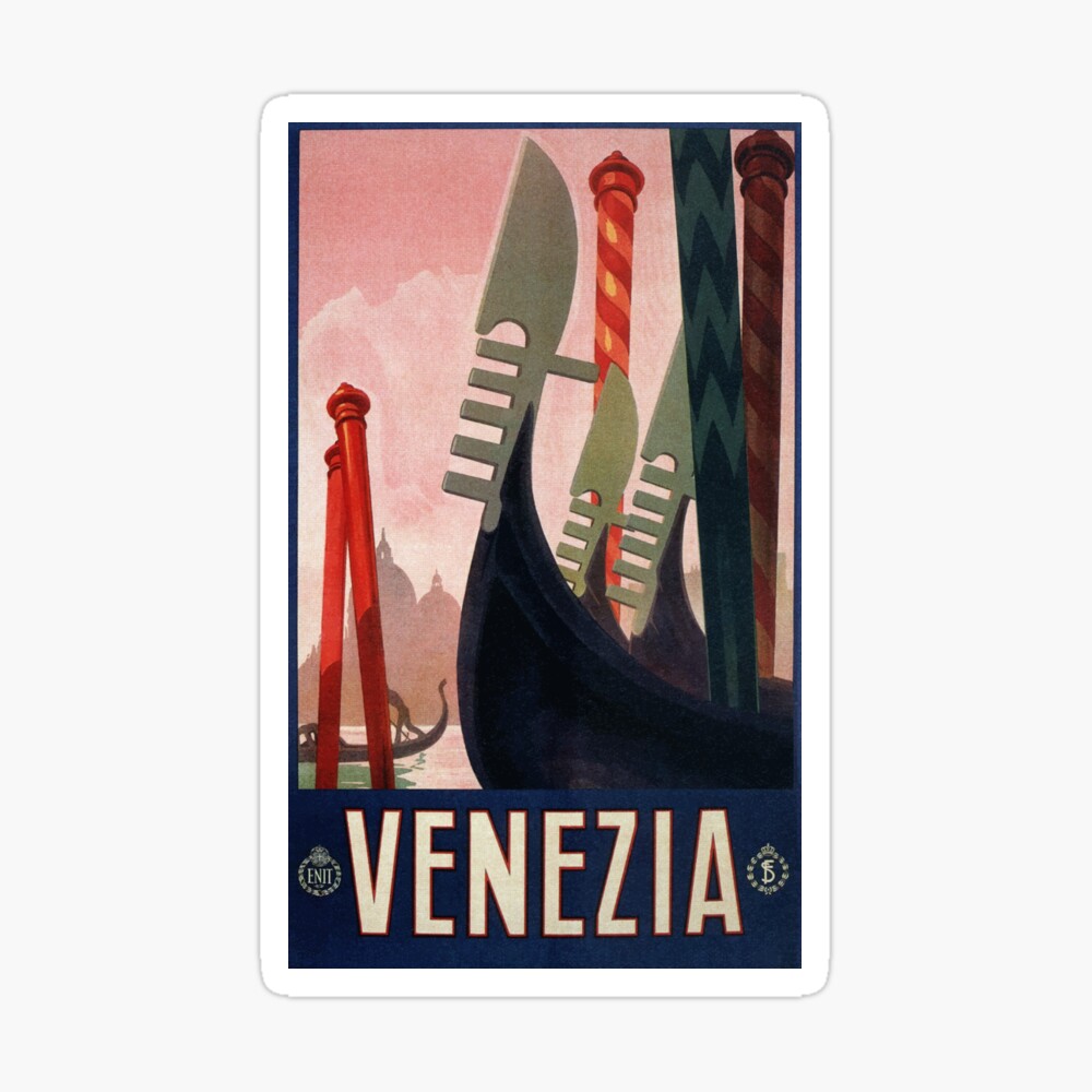 Gondola Sailboat in Venice Venezia Italy Travel 16X20 Vint Poster Repro FREE SH 