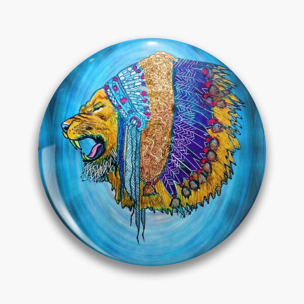 Item preview, espdzines lion wearing an American Indian headdress. designed and sold by EspDzines.
