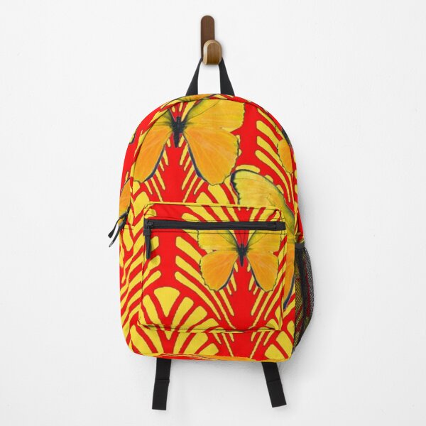 Item preview, RED-GOLDEN ART DECO ABSTRACT PATTERN BUTTERFLIES ART designed and sold by sharlesart.