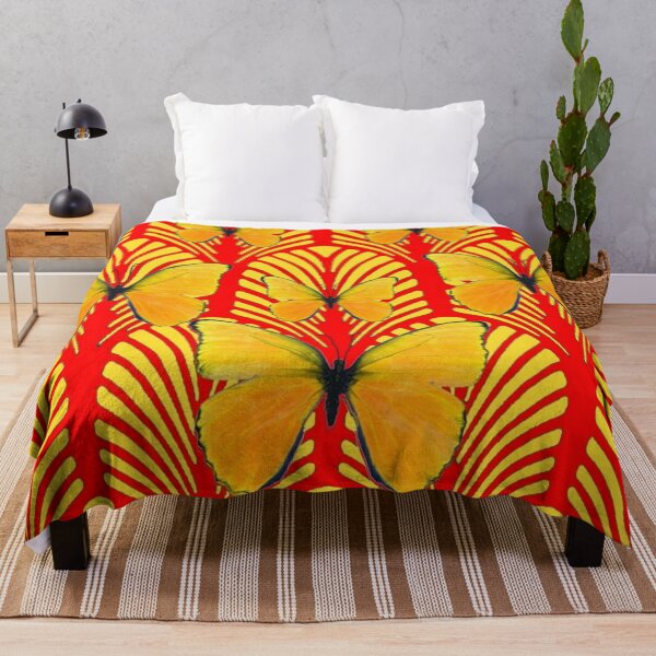 Item preview, RED-GOLDEN ART DECO ABSTRACT PATTERN BUTTERFLIES ART designed and sold by sharlesart.
