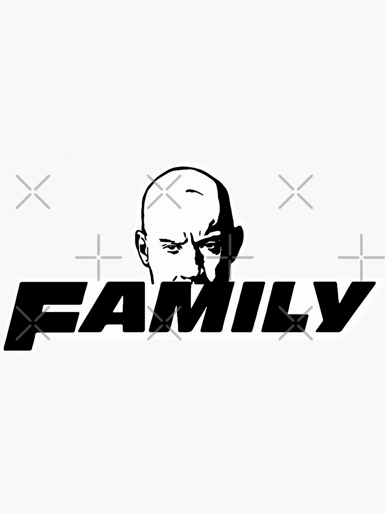 Funny Family meme, Dom Toretto Memes, Bald guy Family meme Sticker  Sticker for Sale by JayDesigns101