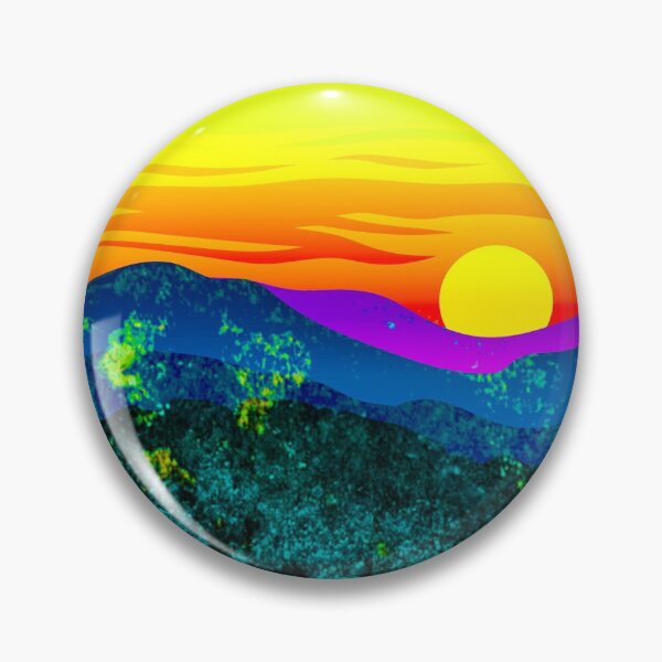 Item preview, Vintage Sunset Mountain Range Landscape designed and sold by Designs By YL.