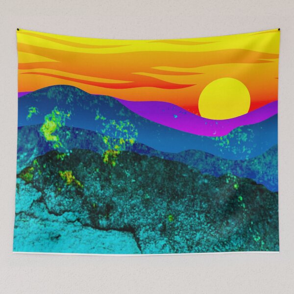 Item preview, Vintage Sunset Mountain Range Landscape designed and sold by Designs By YL.