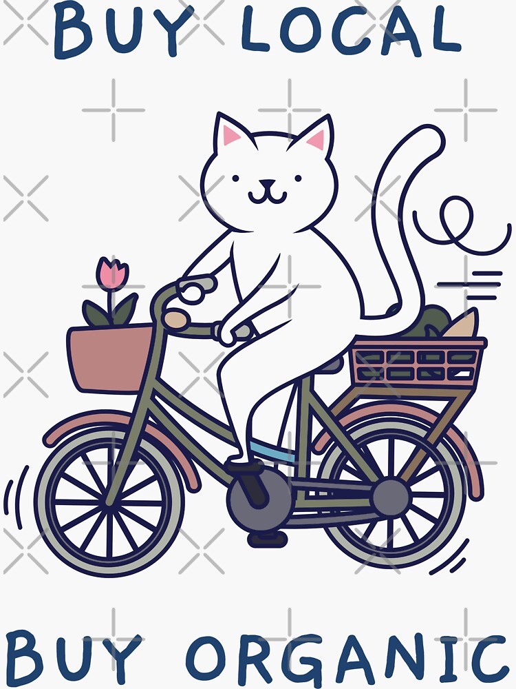 Thumbnail 3 of 3, Sticker, Buy local, buy organic designed and sold by x-trashpanda.