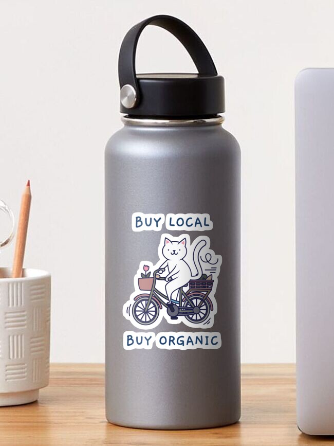 Thumbnail 1 of 3, Sticker, Buy local, buy organic designed and sold by x-trashpanda.