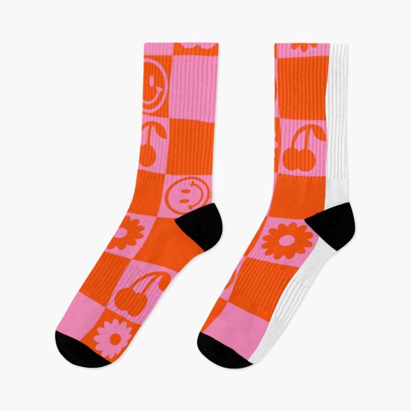 Item preview, HAPPY CHECKERS - pink and orange designed and sold by Julia Santos.