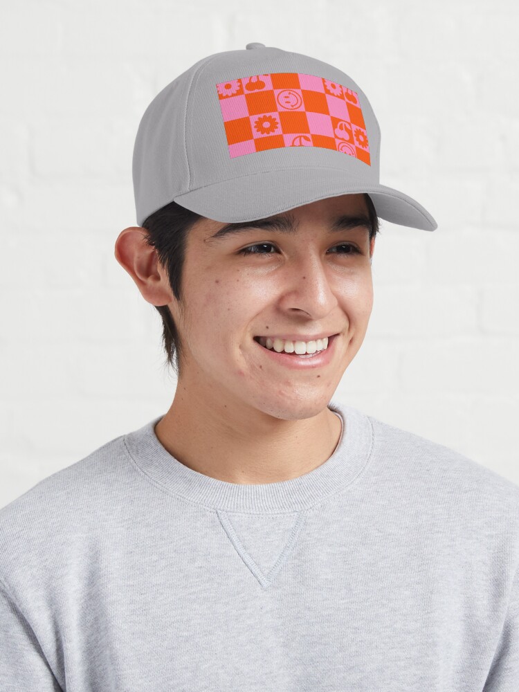 Imagen 3 de 7, Gorra con la obra CUADROS FELICES - rosa y naranja, diseñada y vendida por juliasantos5.