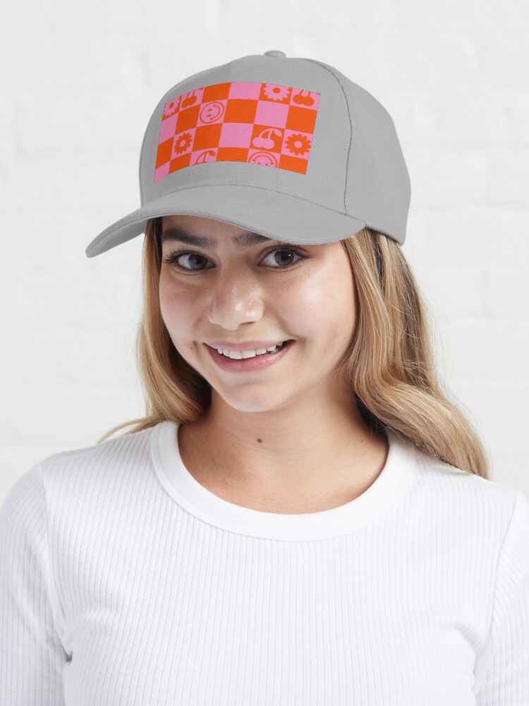 Imagen 6 de 7, Gorra con la obra CUADROS FELICES - rosa y naranja, diseñada y vendida por juliasantos5.