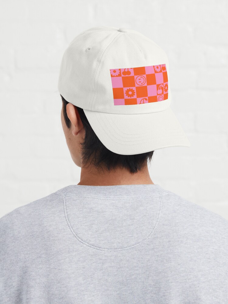 Imagen 4 de 7, Gorra con la obra CUADROS FELICES - rosa y naranja, diseñada y vendida por juliasantos5.