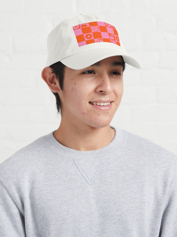 Imagen 3 de 7, Gorra con la obra CUADROS FELICES - rosa y naranja, diseñada y vendida por juliasantos5.