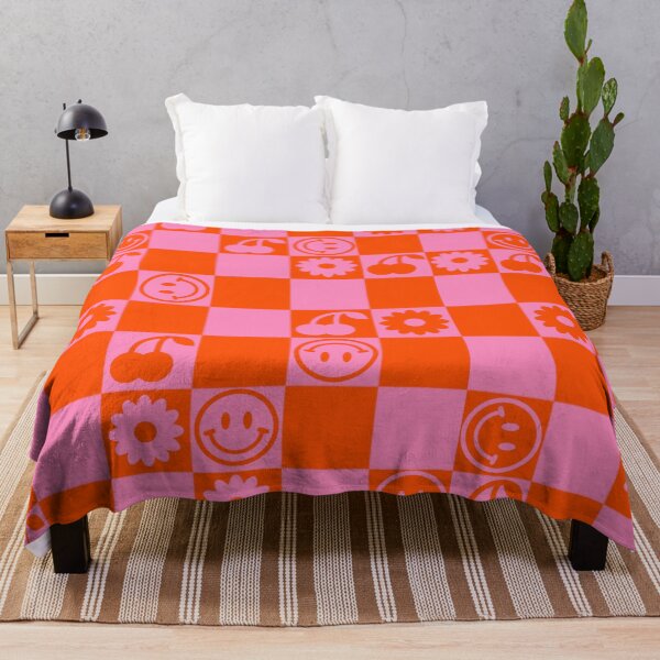 Item preview, HAPPY CHECKERS - pink and orange designed and sold by Julia Santos.