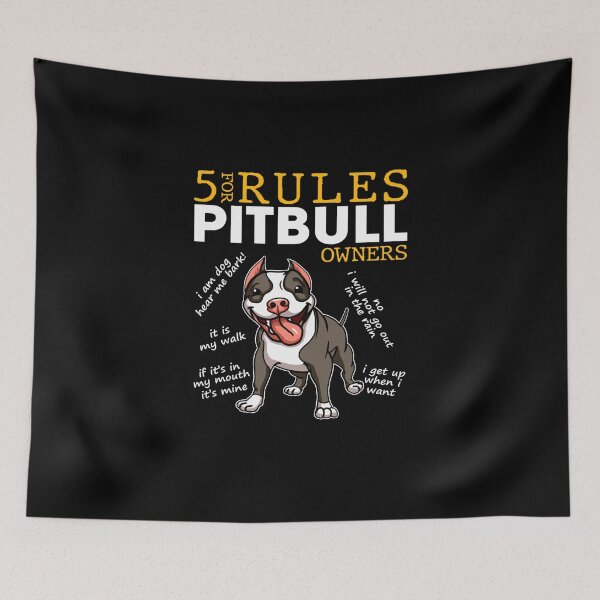 Item preview, Funny 5 Rules For Pitbull Owners designed and sold by wowart4u.