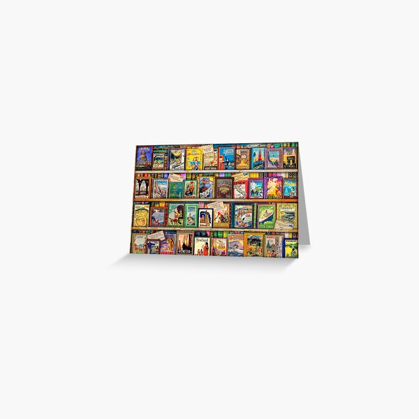 Travel Guide Book Shelf Greeting Card