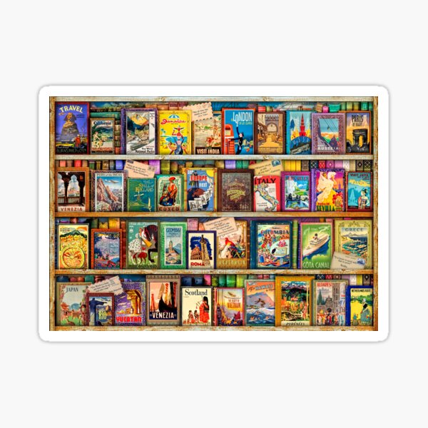 Travel Guide Book Shelf Sticker