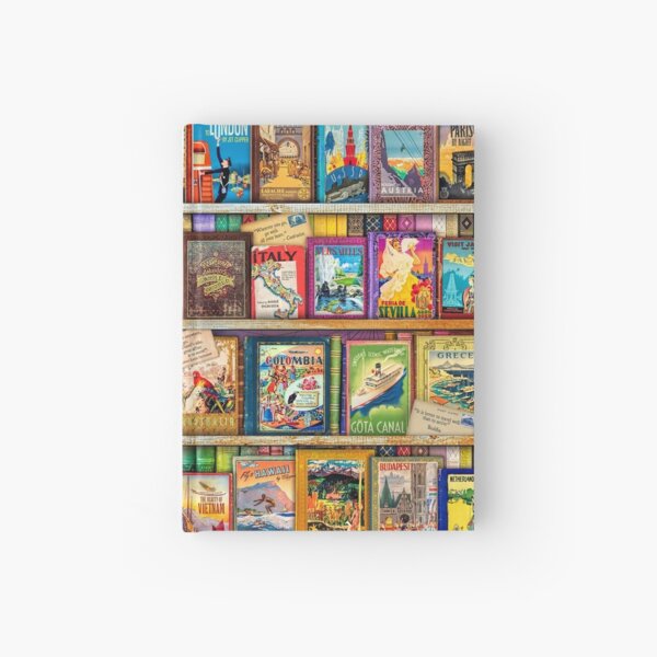 Travel Guide Book Shelf Hardcover Journal
