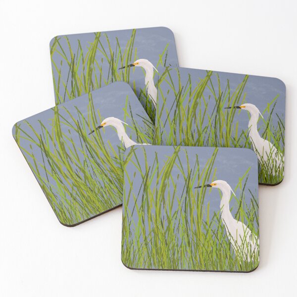 Item preview, White Water Bird in the Reeds Watercolour Painting  designed and sold by InspiredPamjoy.