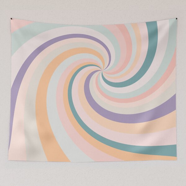 Item preview, Retro Rainbow Swirls 3 Boho Pastel designed and sold by MaryJaneRC.