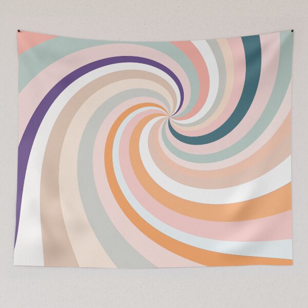 Item preview, Retro Rainbow Swirls 4 Boho Pastel designed and sold by MaryJaneRC.