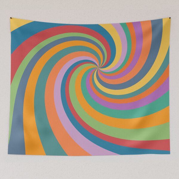 Item preview, Retro Rainbow Swirls 5 Boho designed and sold by MaryJaneRC.