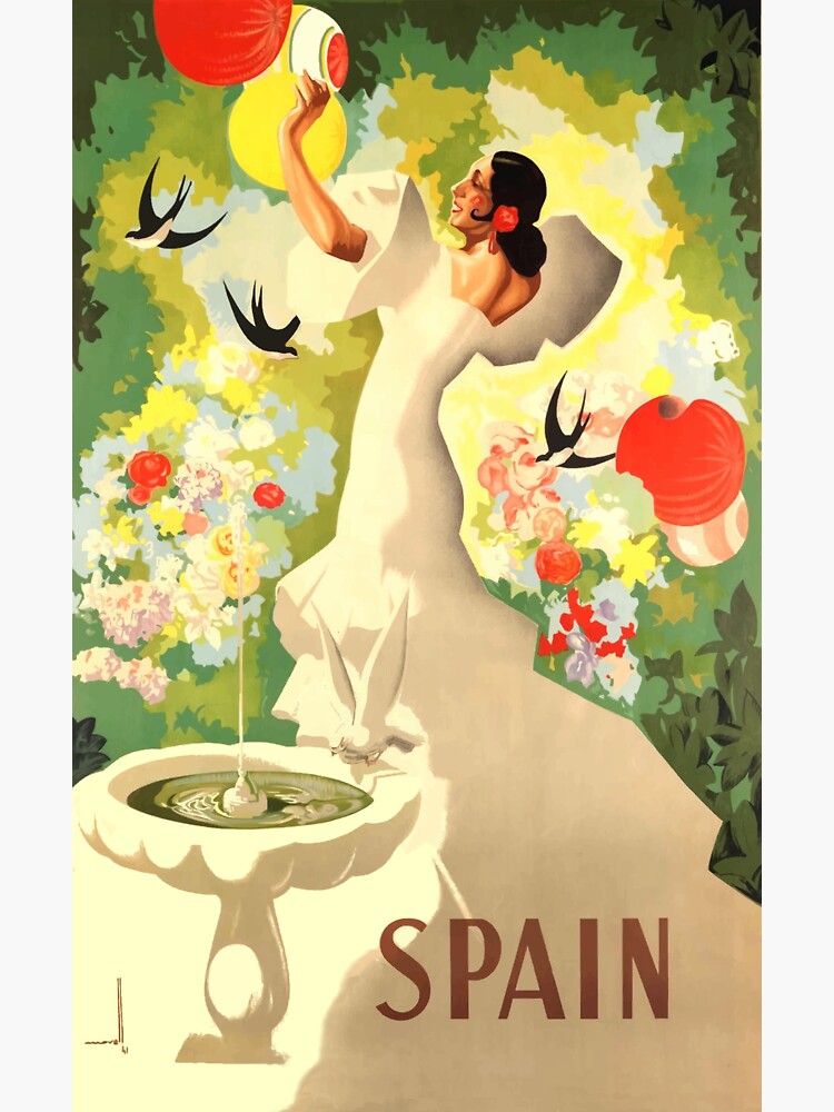 Spain Flamenco Dancer Travel Poster Sticker For Sale By