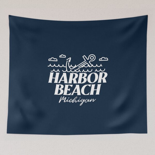 Item preview, Harbor Beach Michigan Boating Fishing Anchor White Design designed and sold by Eleven-K.