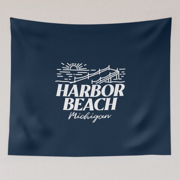 Item preview, Harbor Beach Michigan Sunrise Dock White Design designed and sold by Eleven-K.