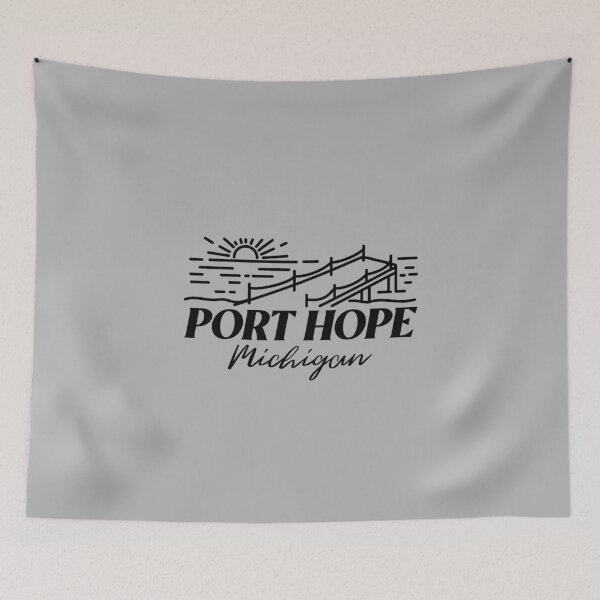 Item preview, Port Hope Michigan Sunrise Dock Black Design designed and sold by Eleven-K.