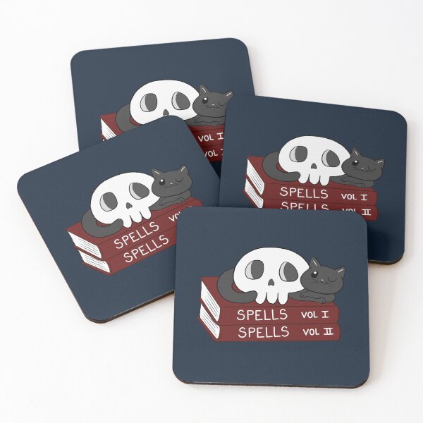 Item preview, witch and wizard spells - funny black cat and skull - adorable designed and sold by Patrick Gervacio.