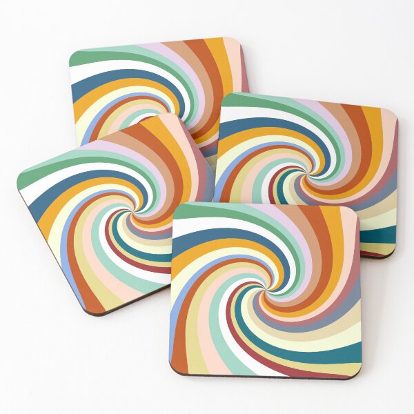 Item preview, Retro Rainbow Swirls 13 Boho designed and sold by MaryJaneRC.