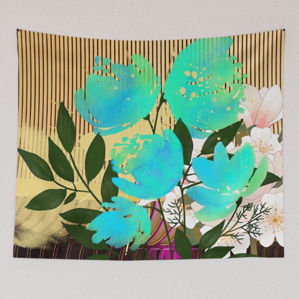 Item preview, ALPHA LION BOSSE FLORAL RICH AND VIBRANT graphic designed and sold by wildwhimsical.