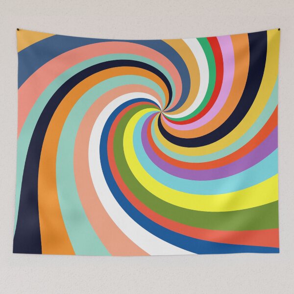 Item preview, Retro Rainbow Swirls 14 Boho designed and sold by MaryJaneRC.