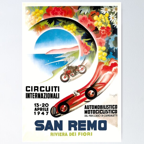 Item preview, 1947 San Remo Grand Prix Race Poster designed and sold by retrographics.