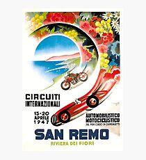 Lámina fotográfica Cartel de la carrera de San Remo Grand Prix de 1947