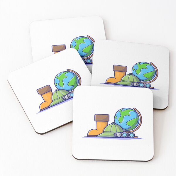 Item preview, Travel T-ShirtBoot Shoes with Hat, Binoculars and Globe World Cartoon Vector Icon Illustration designed and sold by AgnesAnne.