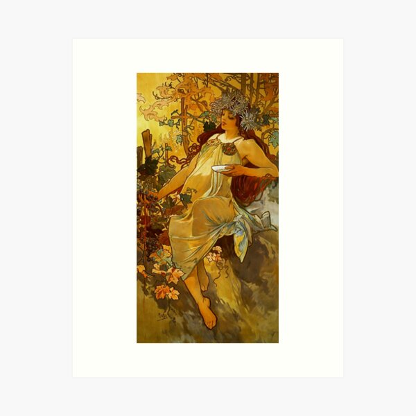 Aperçu de l'œuvre Alphonse mucha - Saison d'automne créée et vendue par Vivanne-art.