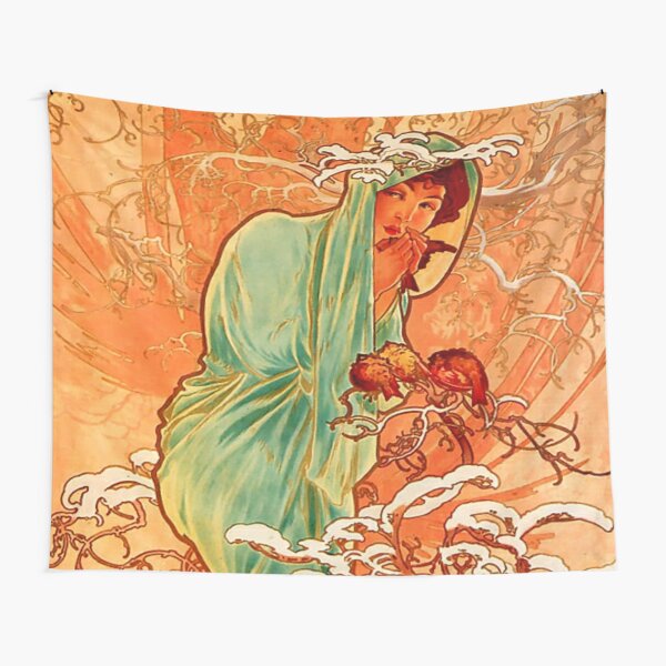 Aperçu de l'œuvre Alphonse mucha - saison d'hiver créée et vendue par Vivanne-art.
