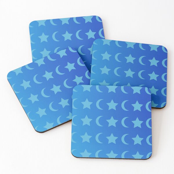 Item preview, Blue Crescent Moon and Star Pattern in Light/Dark Blue Gradient Sky designed and sold by ShaunSandhu.