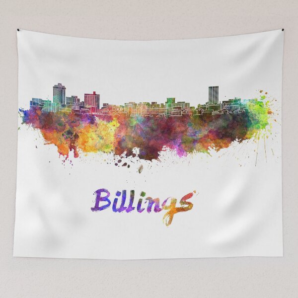 Item preview, Billings skyline in watercolor designed and sold by paulrommer.
