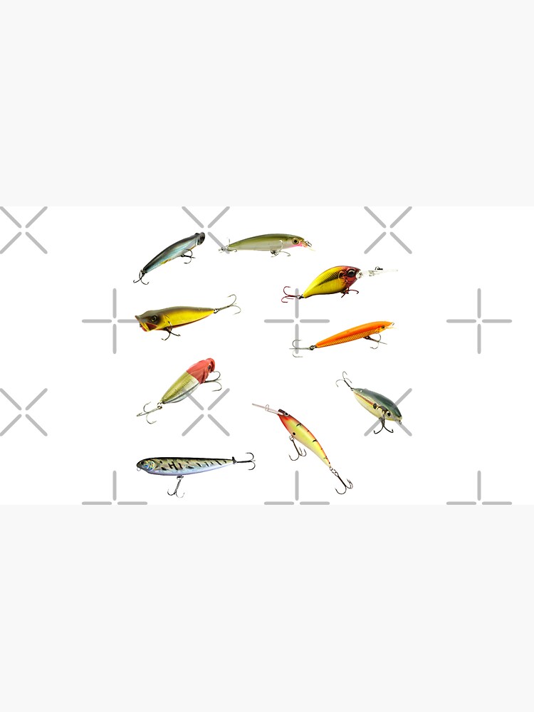 Fishing Lures Saltwater Freshwater Treble Hooks Plugs Swimmers Tackle Box  Sticker for Sale by CBCreations73