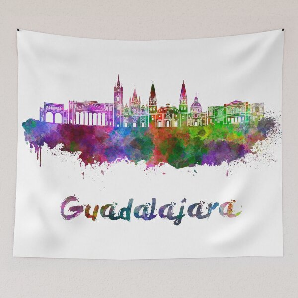 Item preview, Guadalajara skyline in watercolor designed and sold by paulrommer.