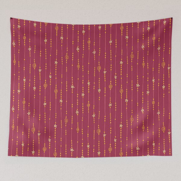 Item preview, Stars n' Swirls n' Beads (Cranberry Red, Orange, Yellow) designed and sold by JMTolman.
