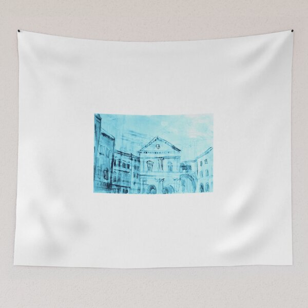 Item preview, Colorful artistic watercolor of classical buildings designed and sold by oanaunciuleanu.
