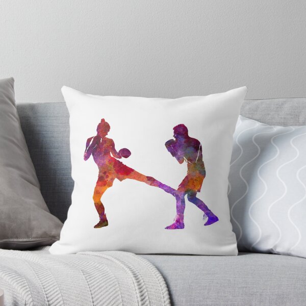 Item preview, woman boxer boxing man kickboxing silhouette isolated 02 designed and sold by paulrommer.