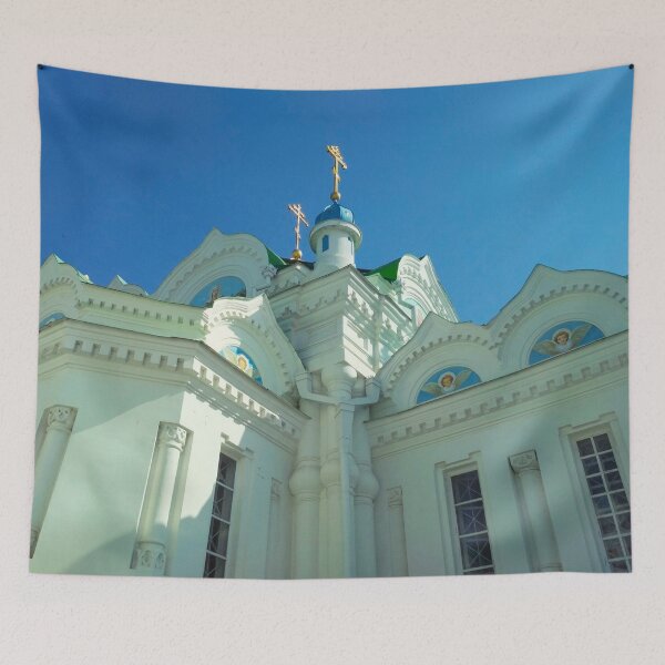 Item preview, Orthodox temple against the background of the blue cloudless sky, architectural decision  designed and sold by helenkaiy.