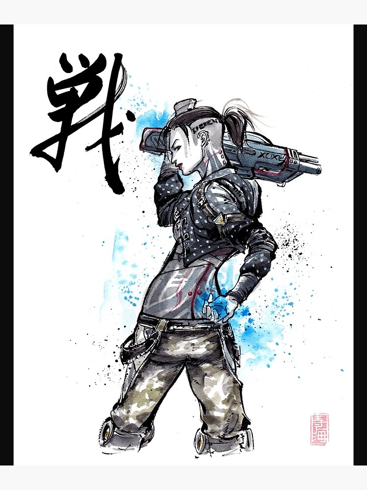 Póster Póster Jack De Mass Effect Sumie Style Con Caligrafía Fight De Downtownev Redbubble 8966