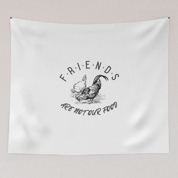 Item preview, Friends are not our food- funny vegan and vegetarian chicken design - black text designed and sold by katiekendall.