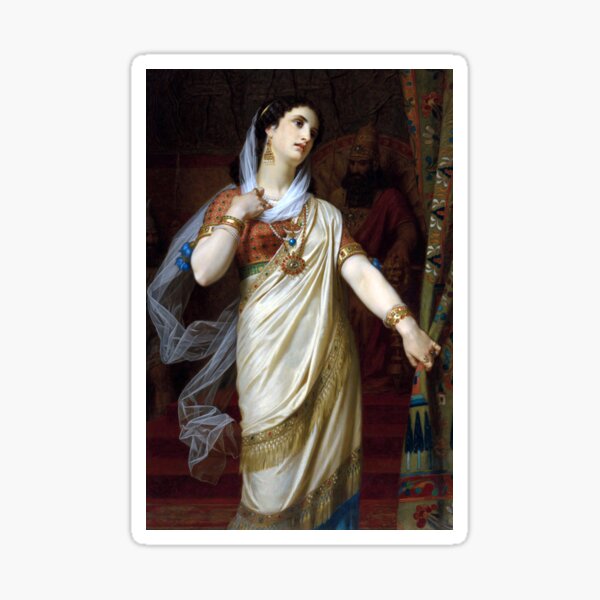 Queen Esther by Hugues Merle Sticker