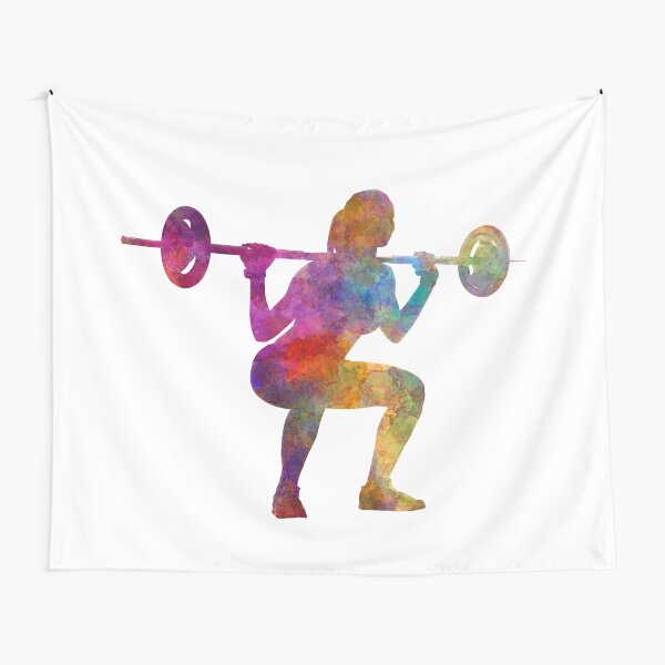 Body building woman isolated Tapestry