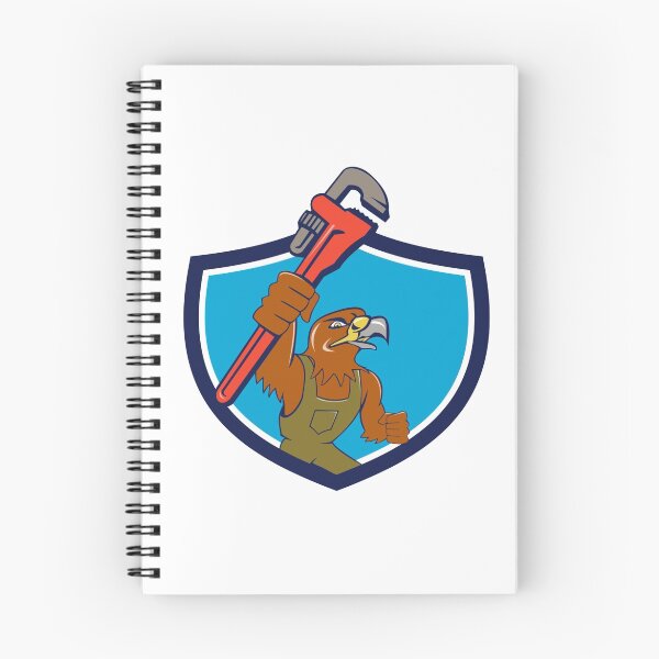 Item preview, Hawk Plumber Wrench Crest Cartoon designed and sold by patrimonio.